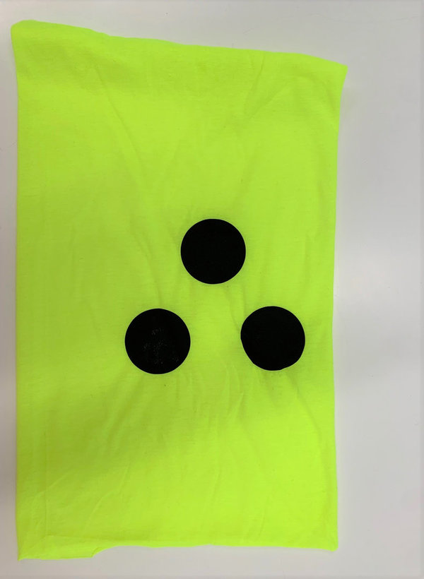 Schlauchschal für Hunde neongelb mit 3 schwarzen Punkten